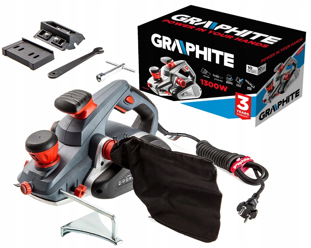 Elektrický hoblík 1300 W šířka hoblování 110 mm 59G680 Graphite