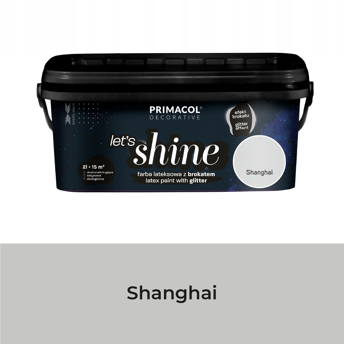 Primacol Let's Shine Dekorativní Barva Se Třpytkami Shanghai 2L Šedá