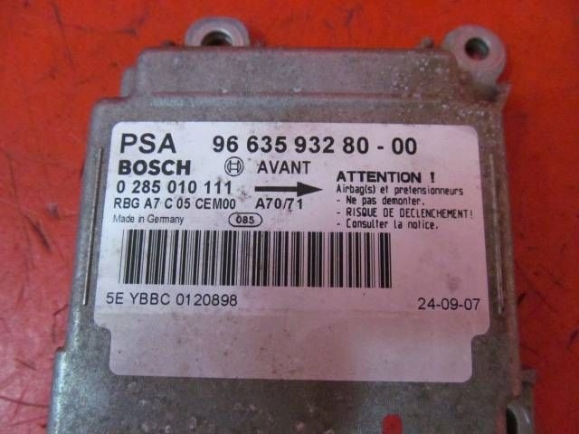 PEUGEOT 207 modulo Centralina SENSOR airbag 9663593280