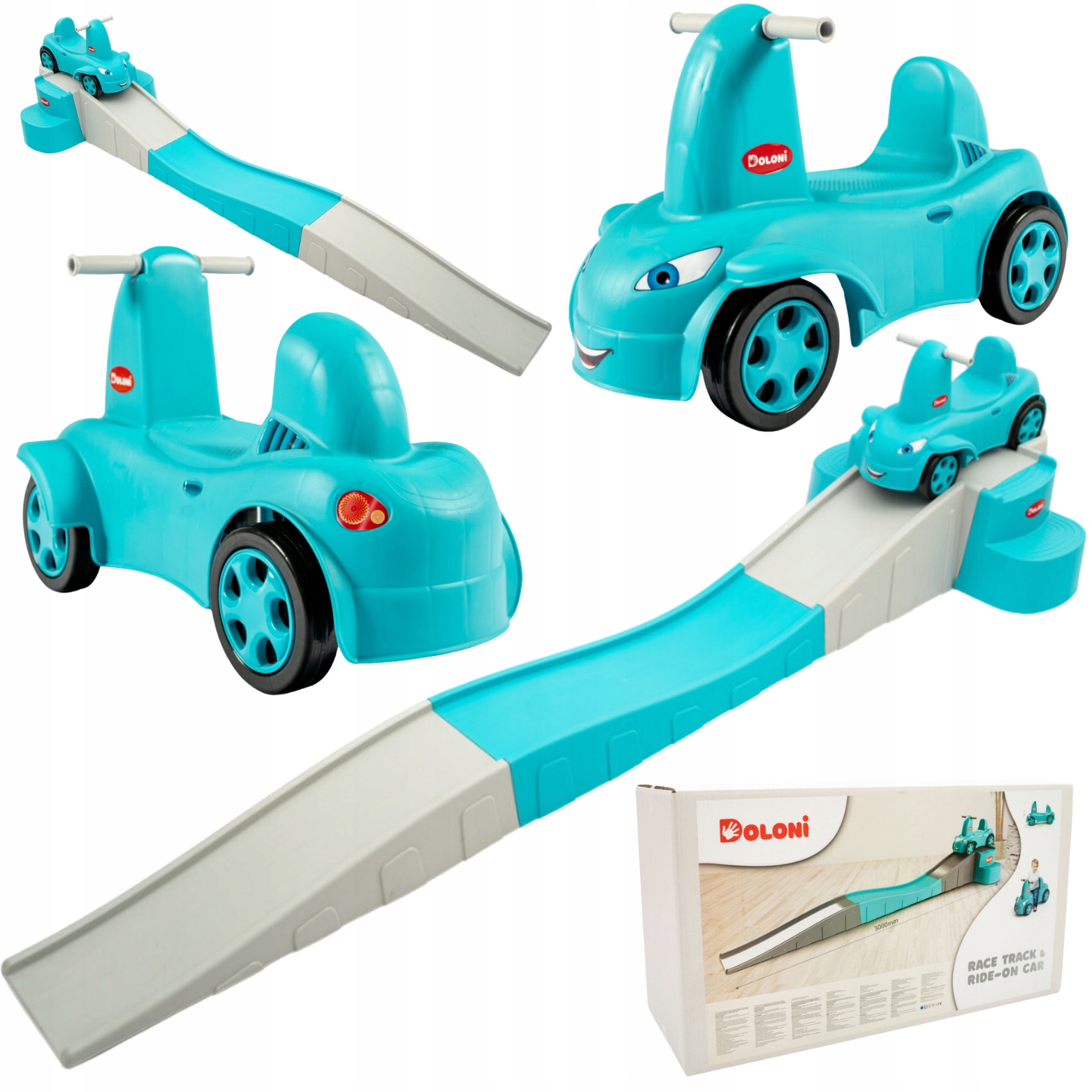 Duży Tor Jeździk Kolejka Górska zjeżdżalnia 3m Zestaw Ogrodowy Plac Zabaw