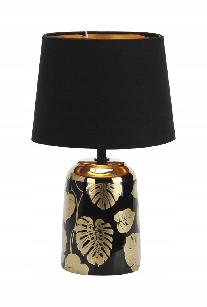 Rabalux Sonal lampka nocna czarno-złota abażur E14 40W 30cm