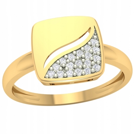 

Złoty Pierścionek Zaręczynowy Kwadrat Złoto 585