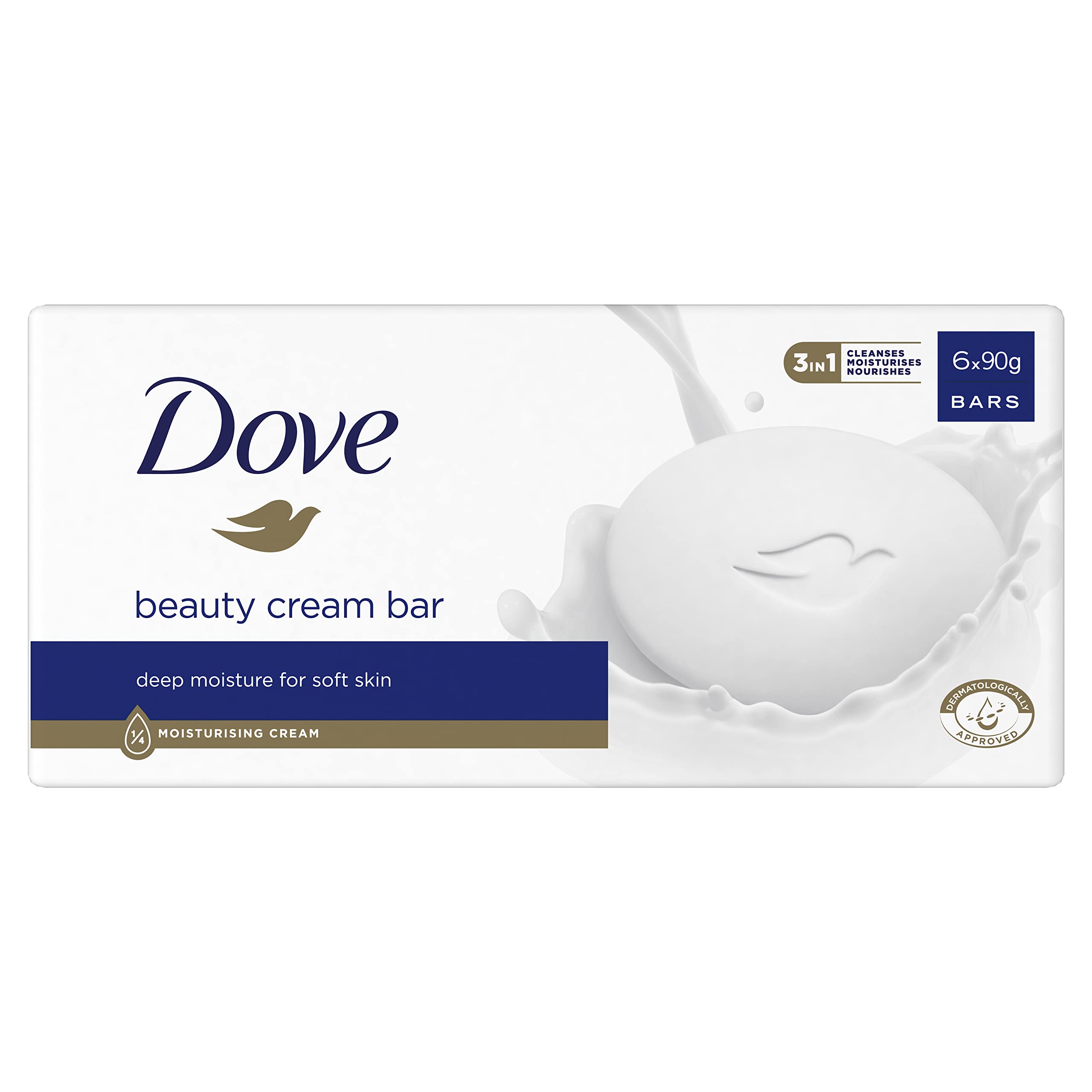 Mýdlo Dove Beau ty Cream Bar 6 Kusů Po 90 g Krémové Hydratační Unisex