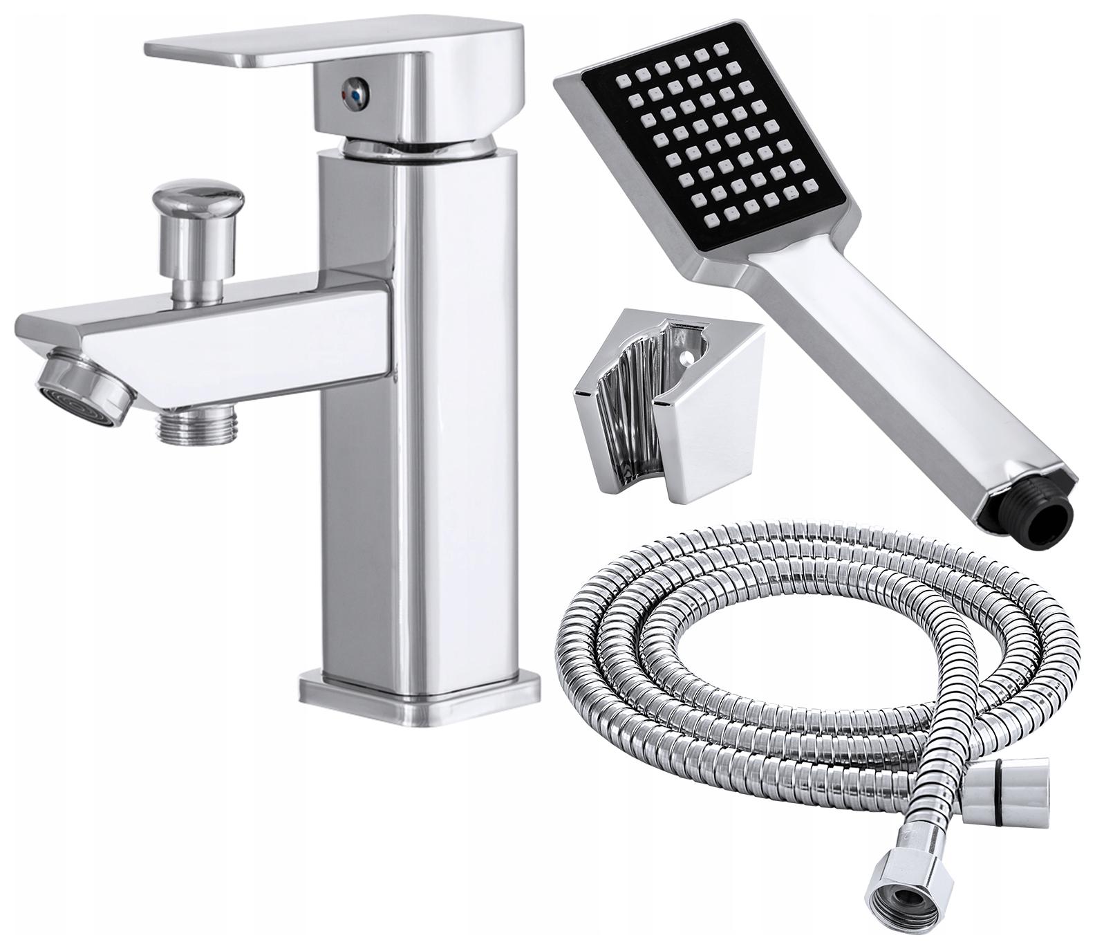Vaňová Umývadlová Batéria So Sprchou Hlavica Hadica Držiak Caro Chrom
