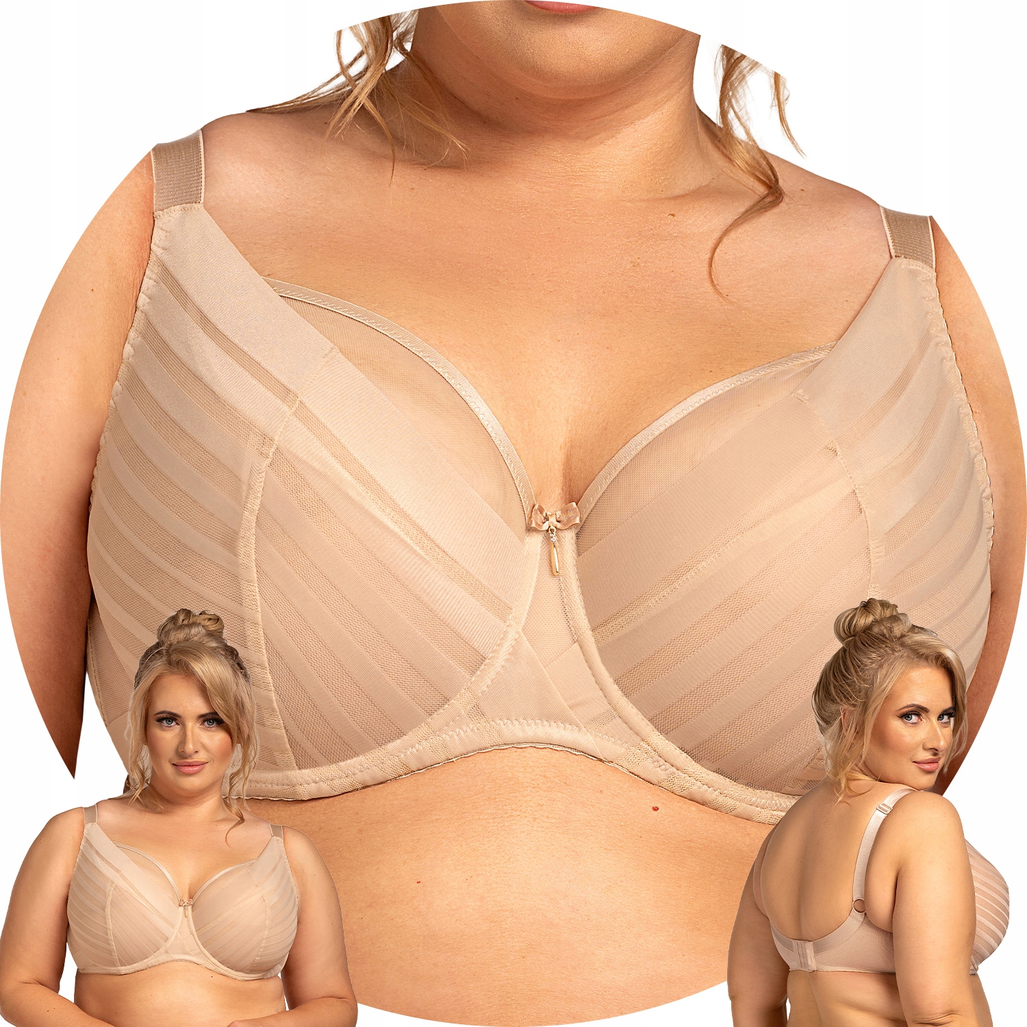 Nessa Alizee N550 béžová tyl podprsenka soft 65L Měkká