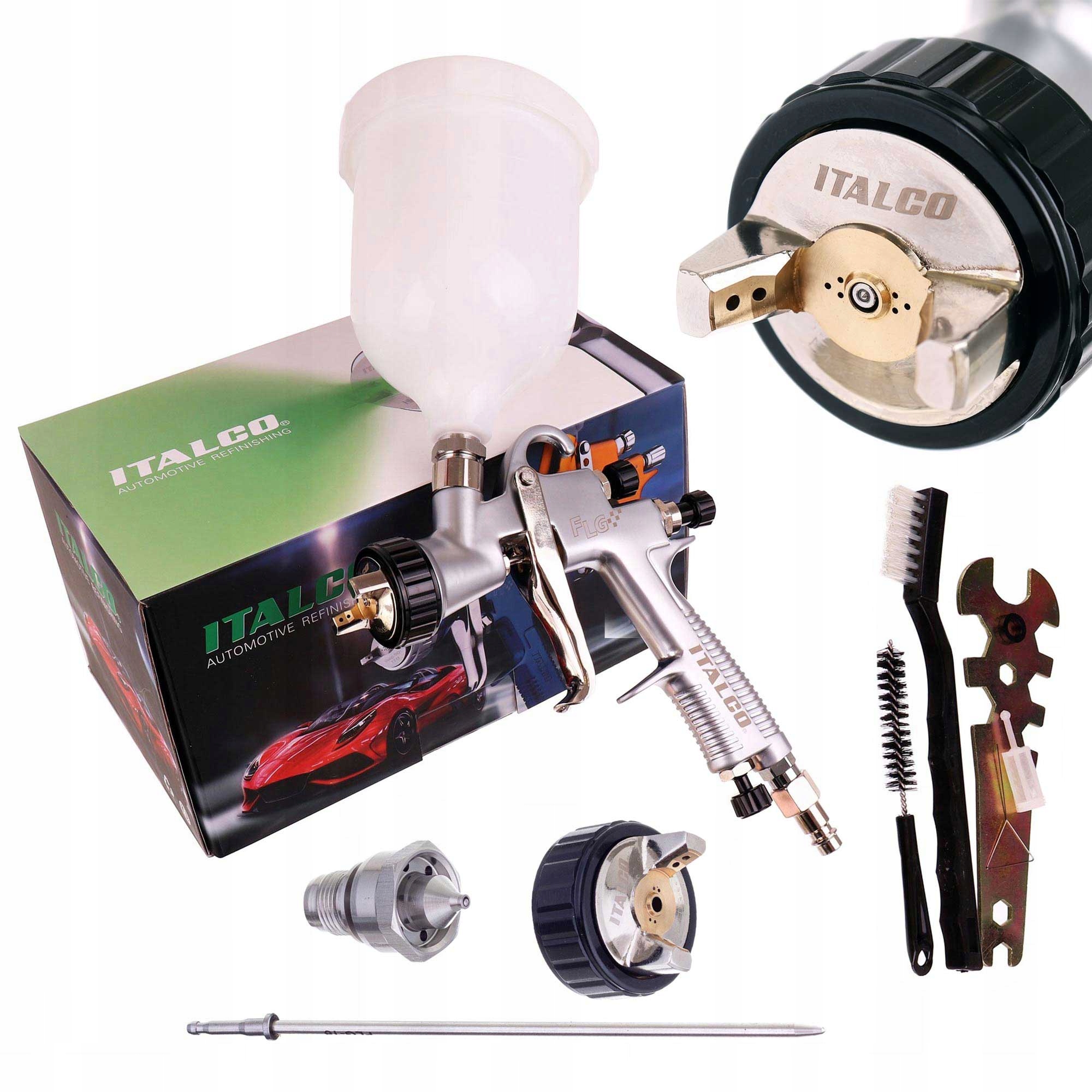 Lakovacia pištoľ Italco Flg-g Lvmp 1.3 mm 1.8 mm Profesionálny set
