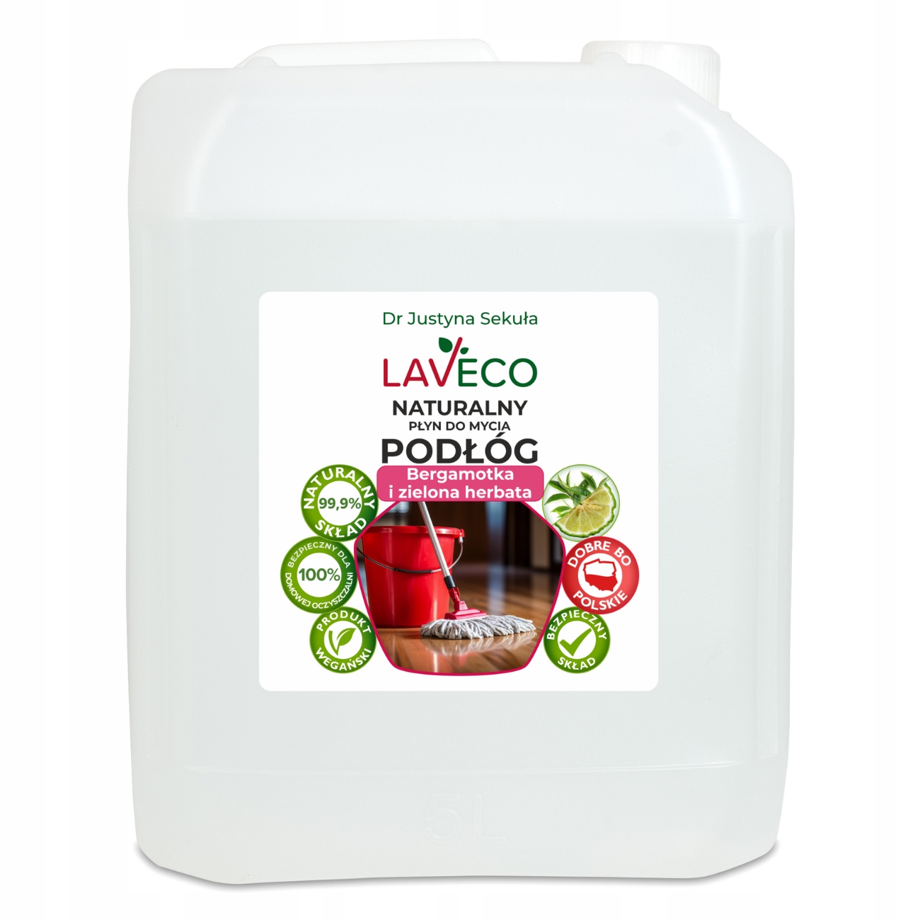 Levně Laveco Přírodní prostředek na mytí podlah – bergamot a zelený čaj 5 l