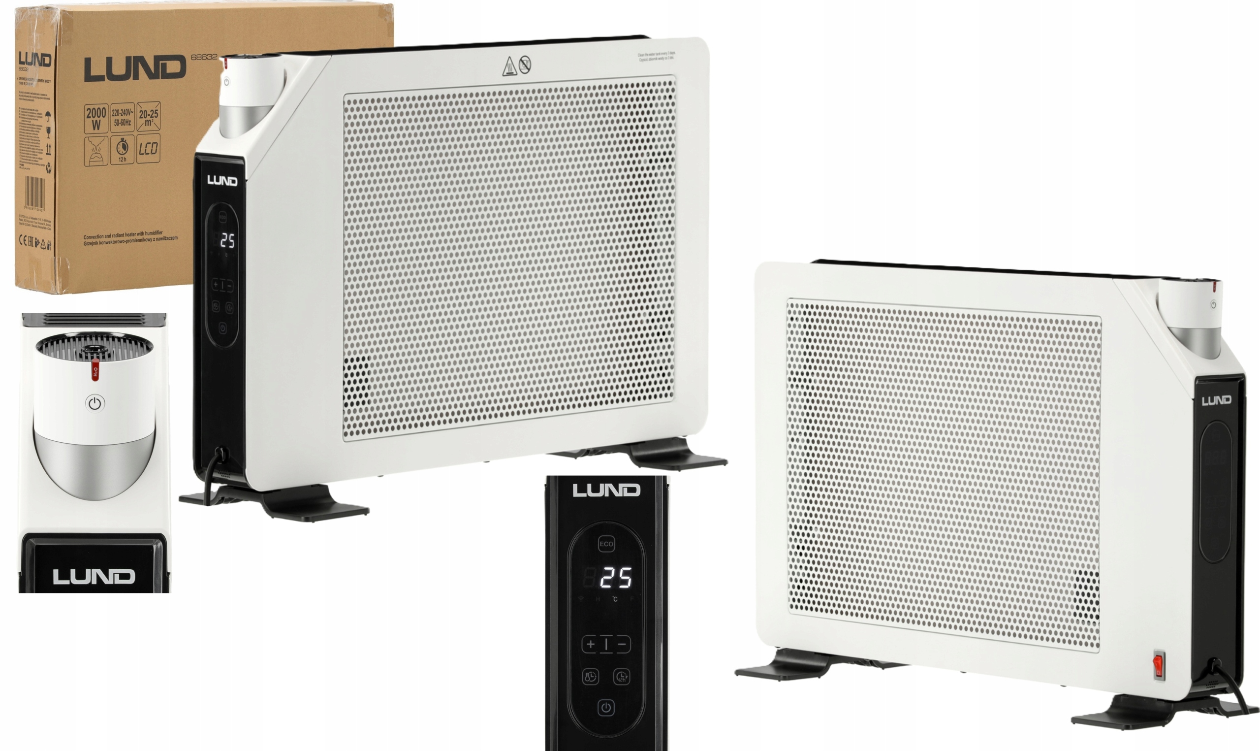 Elegantný Sálavý Konvektor S Zvlhčovačom Farelka 2000W 68632