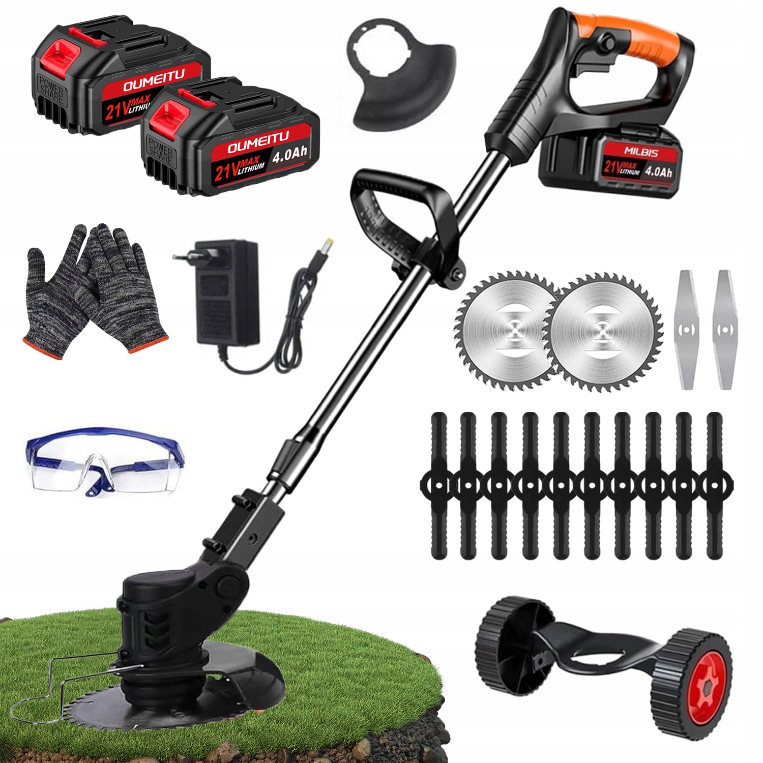 Elektrická Sekačka Na Trávu S Nastavitelnou Délkou 21 V