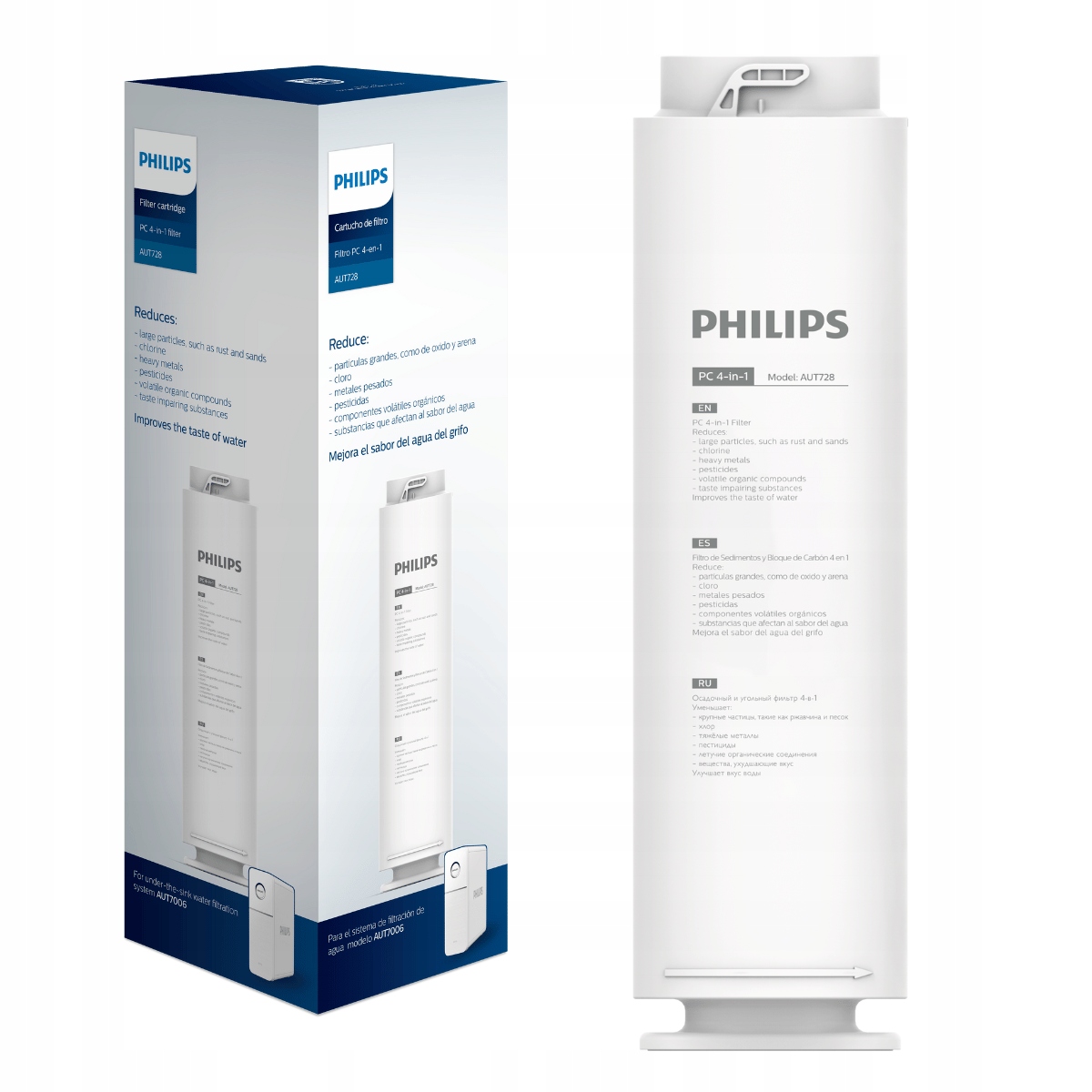 Filtr wymienny, kompozytowy 4 w 1 Philips do filtra wody AquaShield AUT728