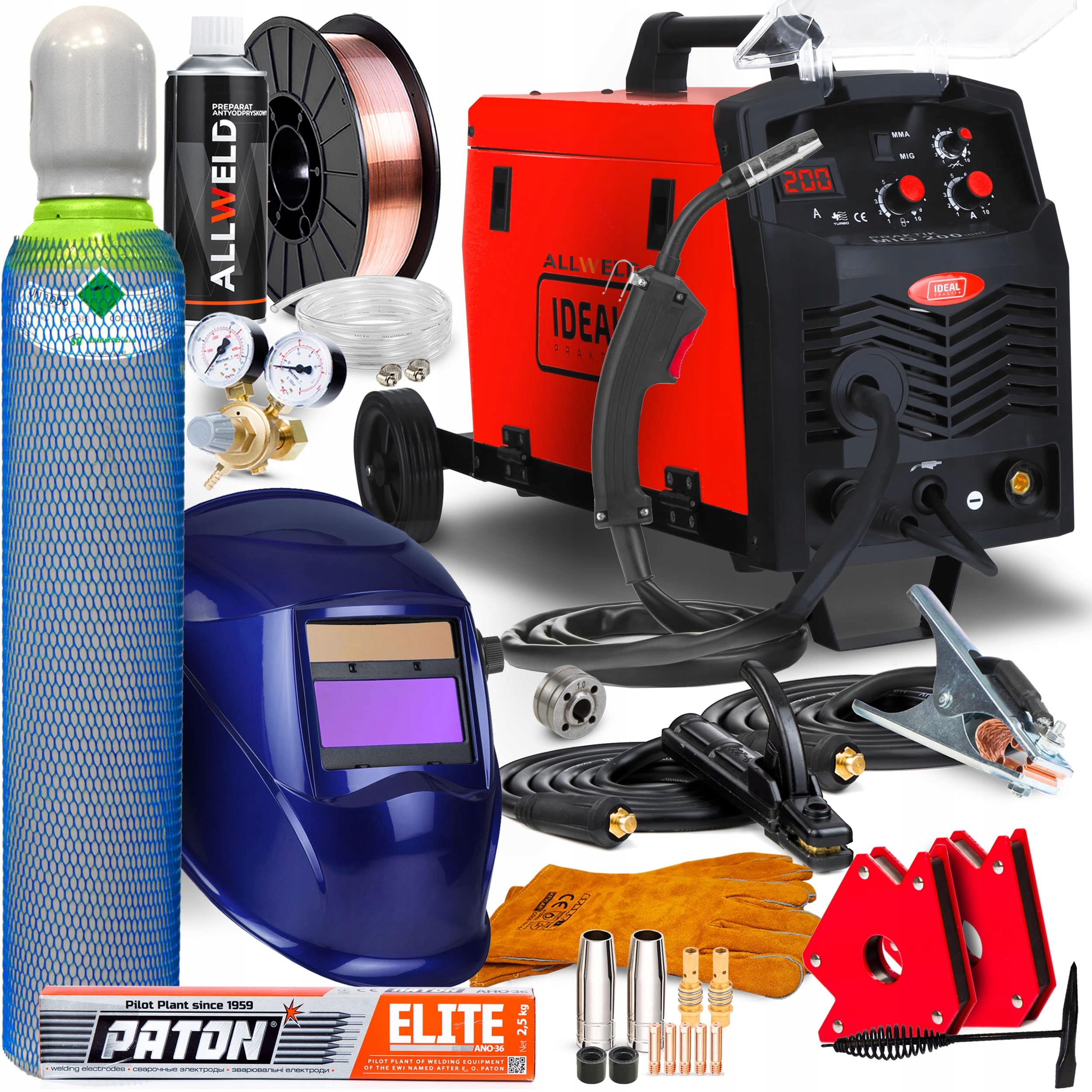 Poloautomatický Svařovací Stroj Ideal Praktik Mig 200 Mag Mma 230V 200A Lutosvařování