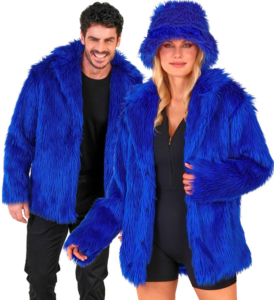 Kostým Bunda Kožíšek Modrá Pro Dospělé Karneval S/m
