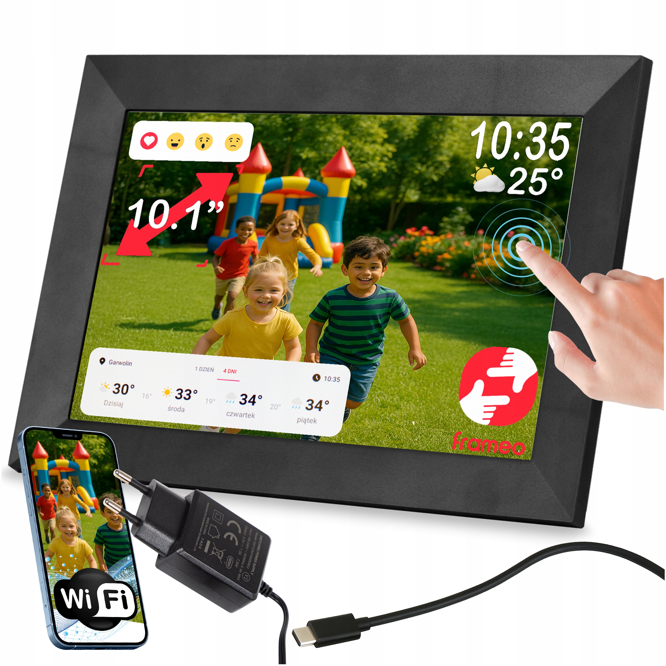 Ramka Cyfrowa Fotoramka Na Zdjęcia 10.1 Cali Frameo Film