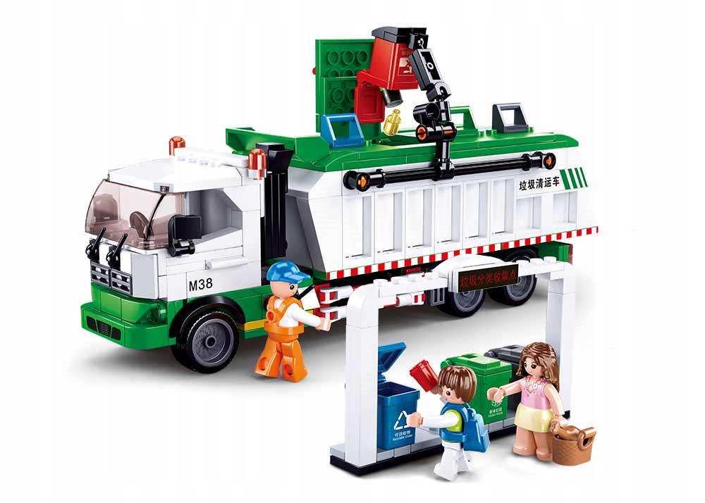 

Klocki Sluban Pojazd Śmieciarka Segregacja Śmieci