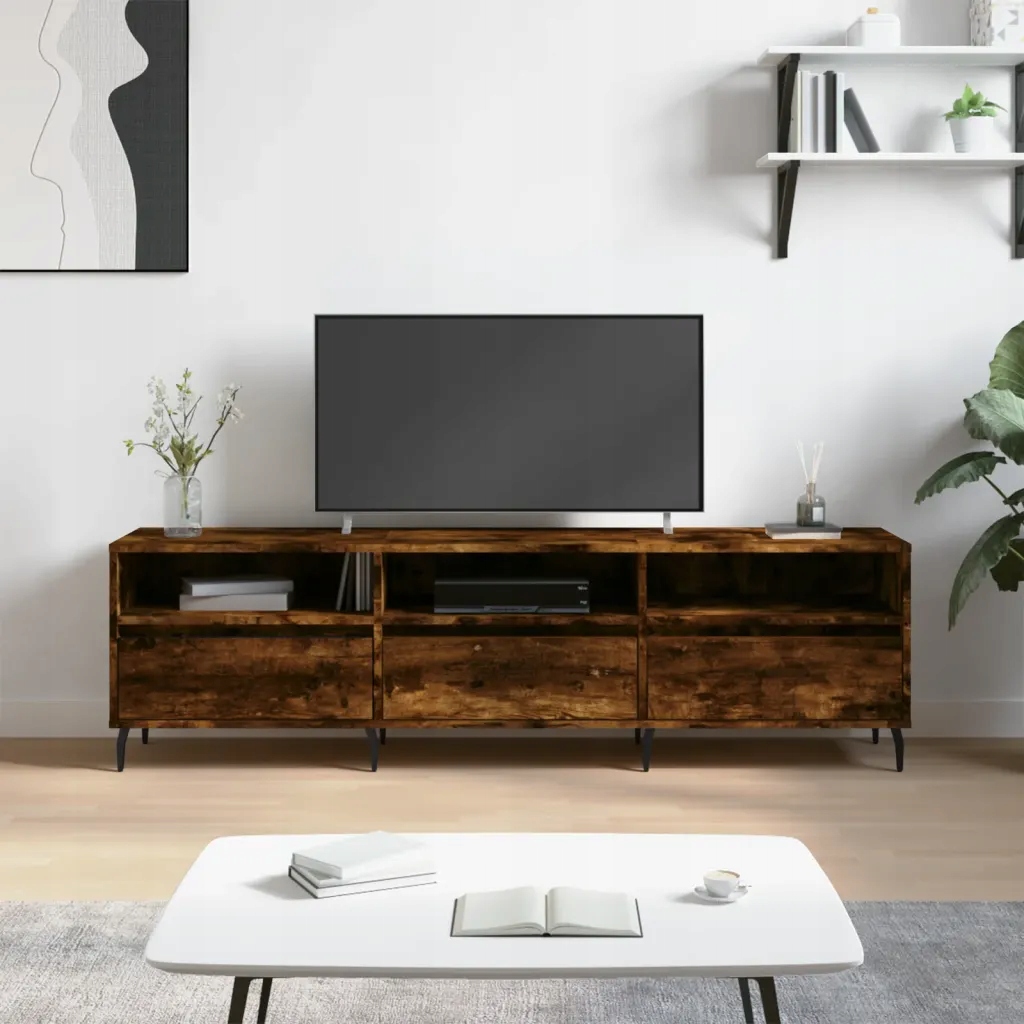 vidaXL Szafka pod Tv, przydymiony dąb, 150x30x44,5 cm