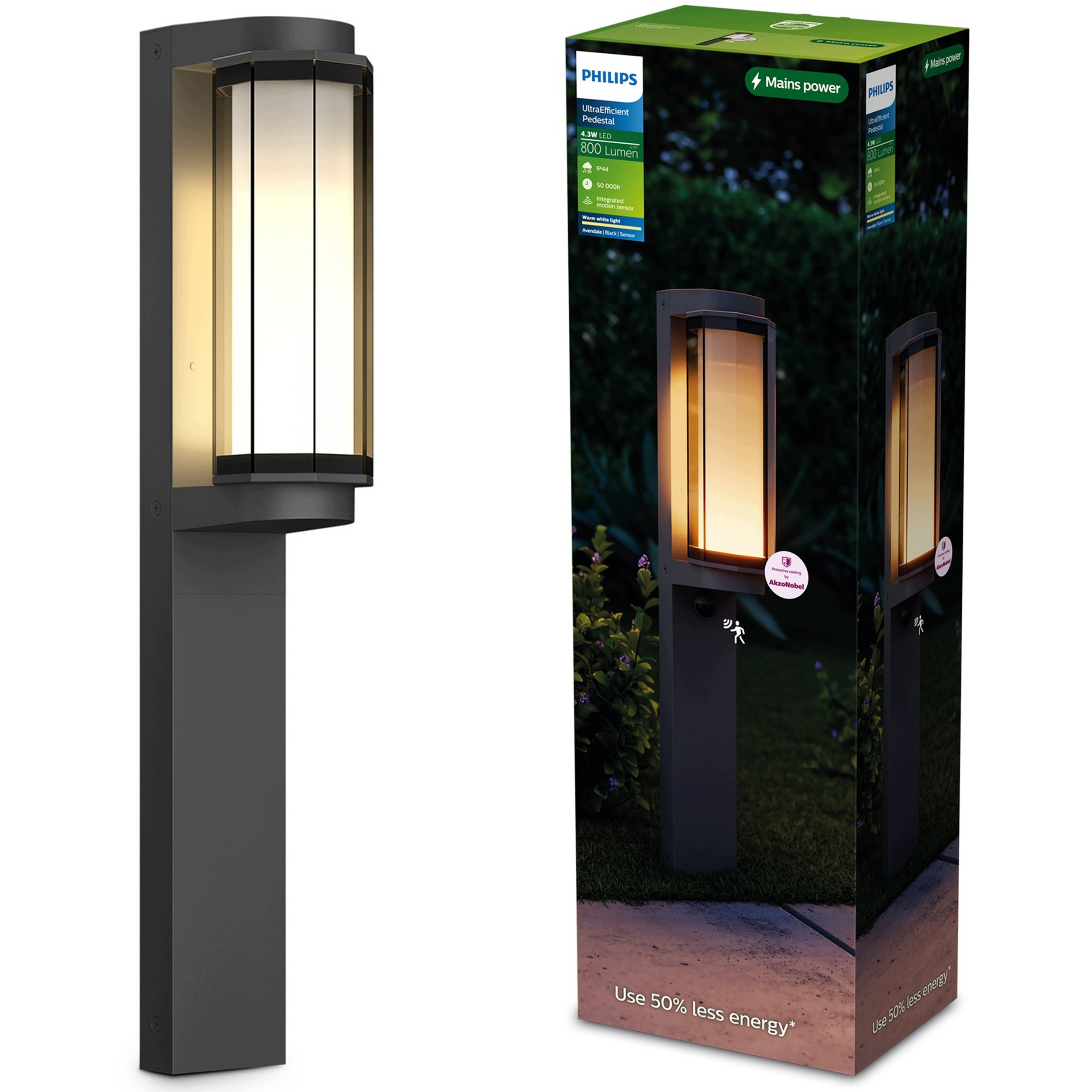 Stojací zahradní lampa Sloupek Led 55 cm 4.3 W 2700 K Gradient Philips Avendale