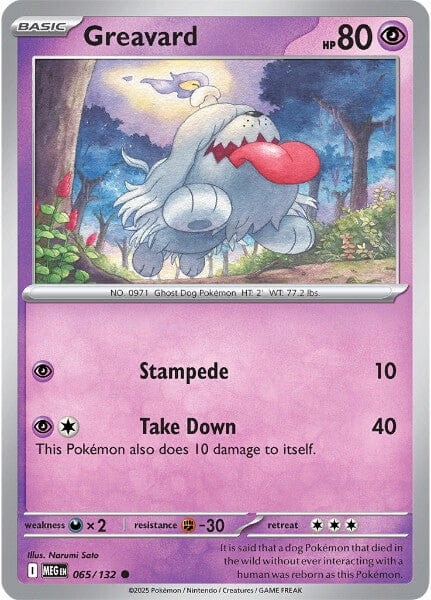 Karta Pokemon Greavard (meg 065) Evolution 065/132