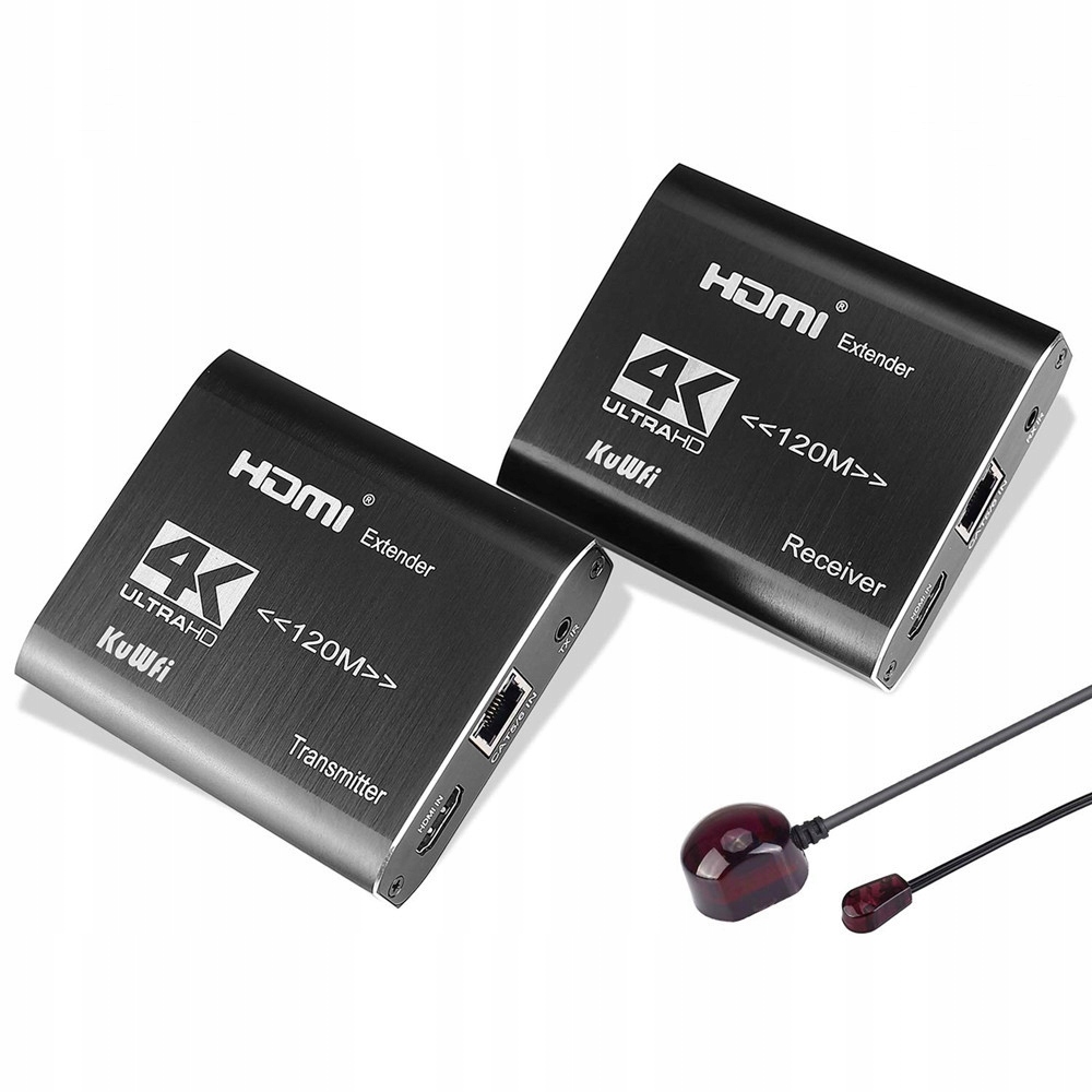 Extender Konvertor Hdmi Lan Krútená Dvojlinka RJ45 120 M Ir
