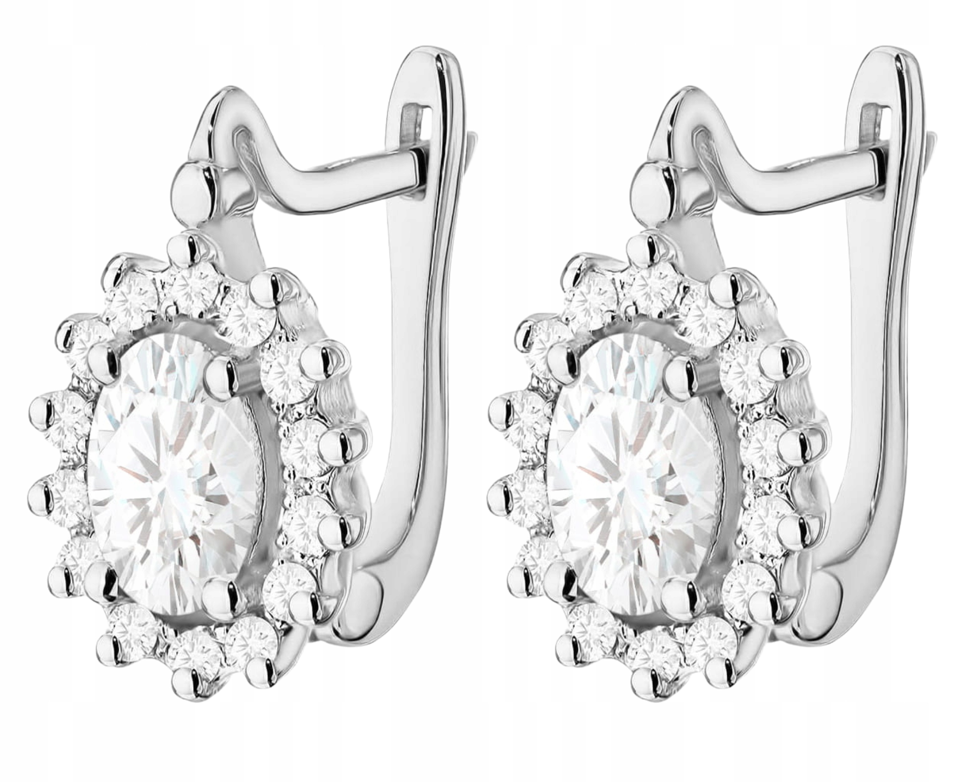 Bílé Zlato S Náušnice Na Anglickém Zapínání S Laboratorními Brilianty