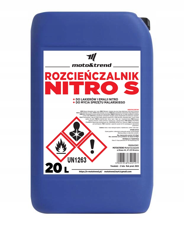 

Rozpuszczalnik Rozcieńczalnik Nitro S 20L Jakość