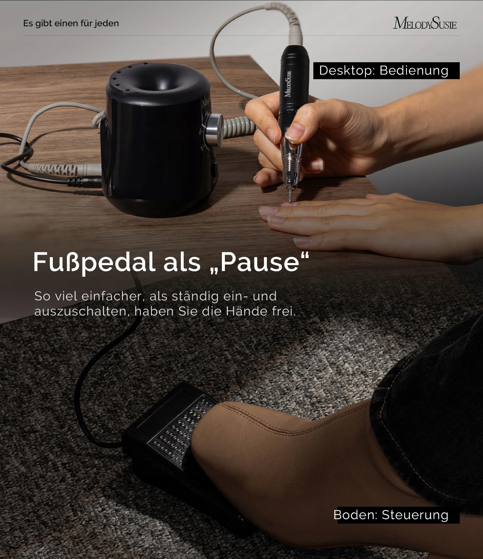 MELODYSUSIE Frezarka Do Paznokci 30000 ObrMin Zestaw Manicure Pedicure — miniatura 5