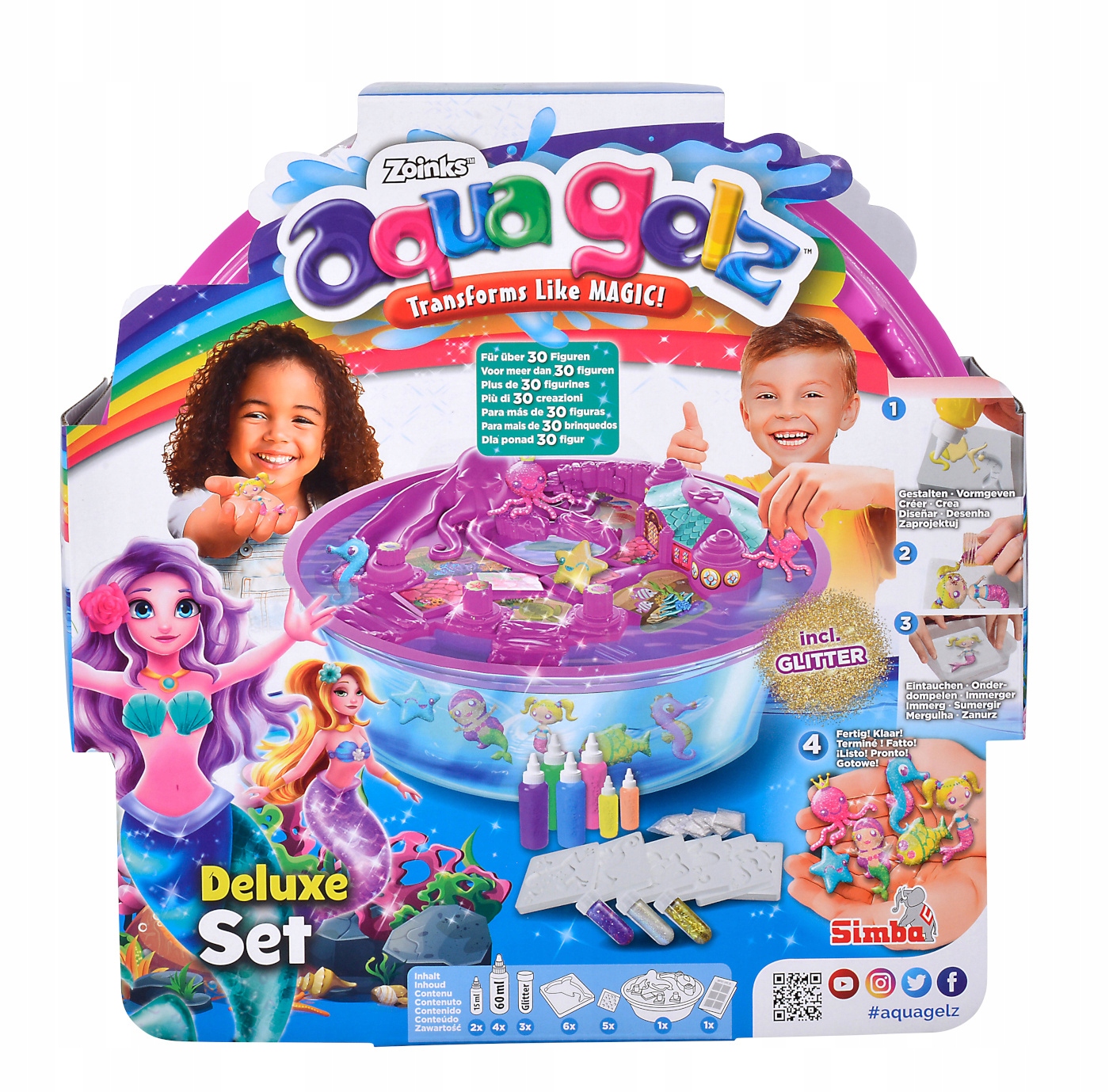 SIMBA Aqua Gelz Zestaw Magiczne syreny 6 żeli Płeć chłopcy dziewczynki