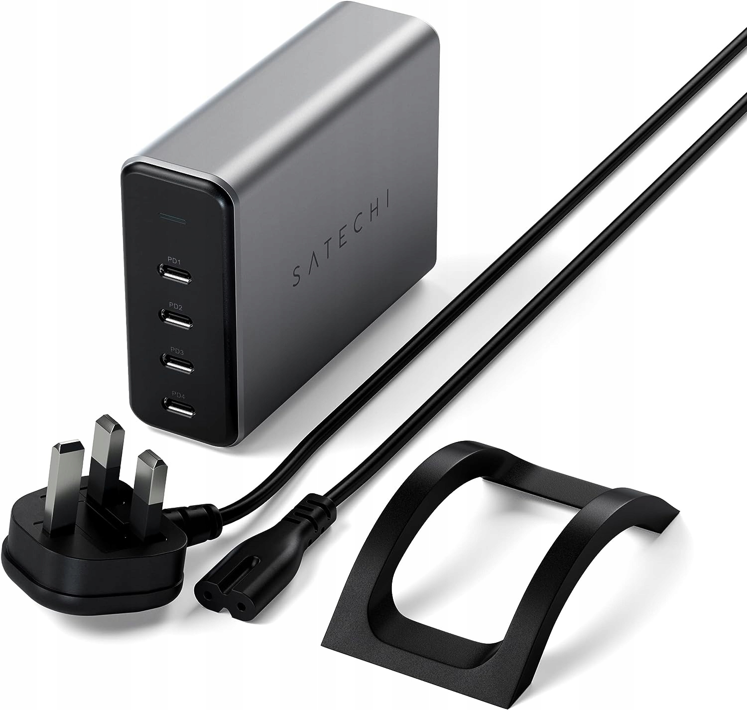 SATECHI Ładowarka 165W GaN 4-Portowa USB-C OUTLET Prąd wyjściowy 1 mA