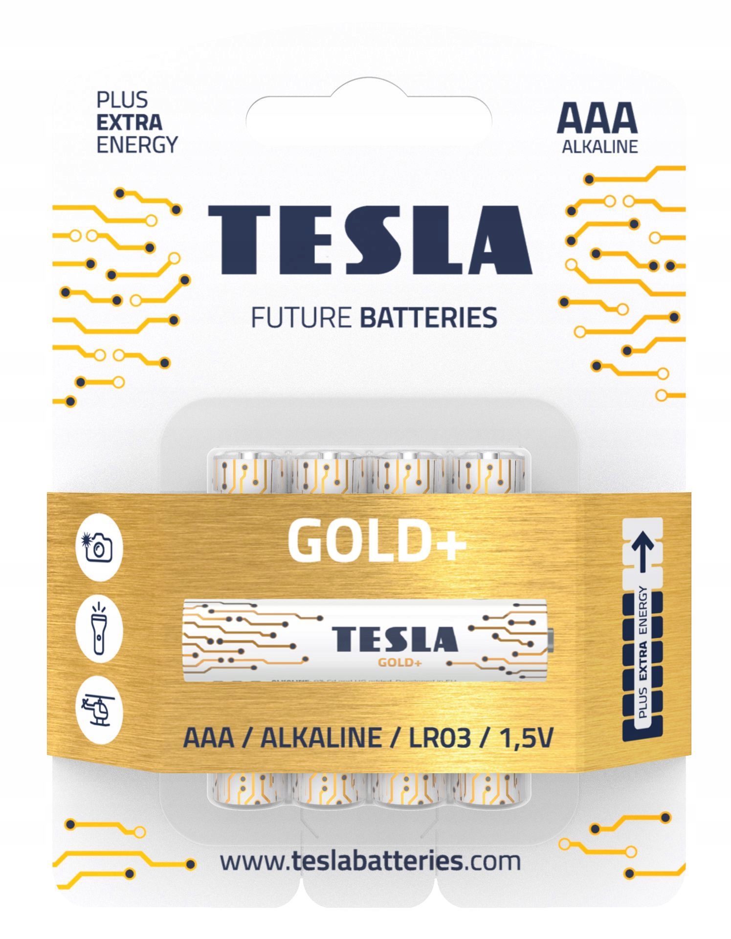 BATERIE ALKALICZNE TESLA AAA/LR03/1,5V 4SZT GOLD+