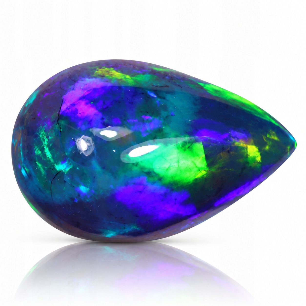 Přírodní opál Černý 2.71 ct Kabošon Etiopie certifikát Wbd