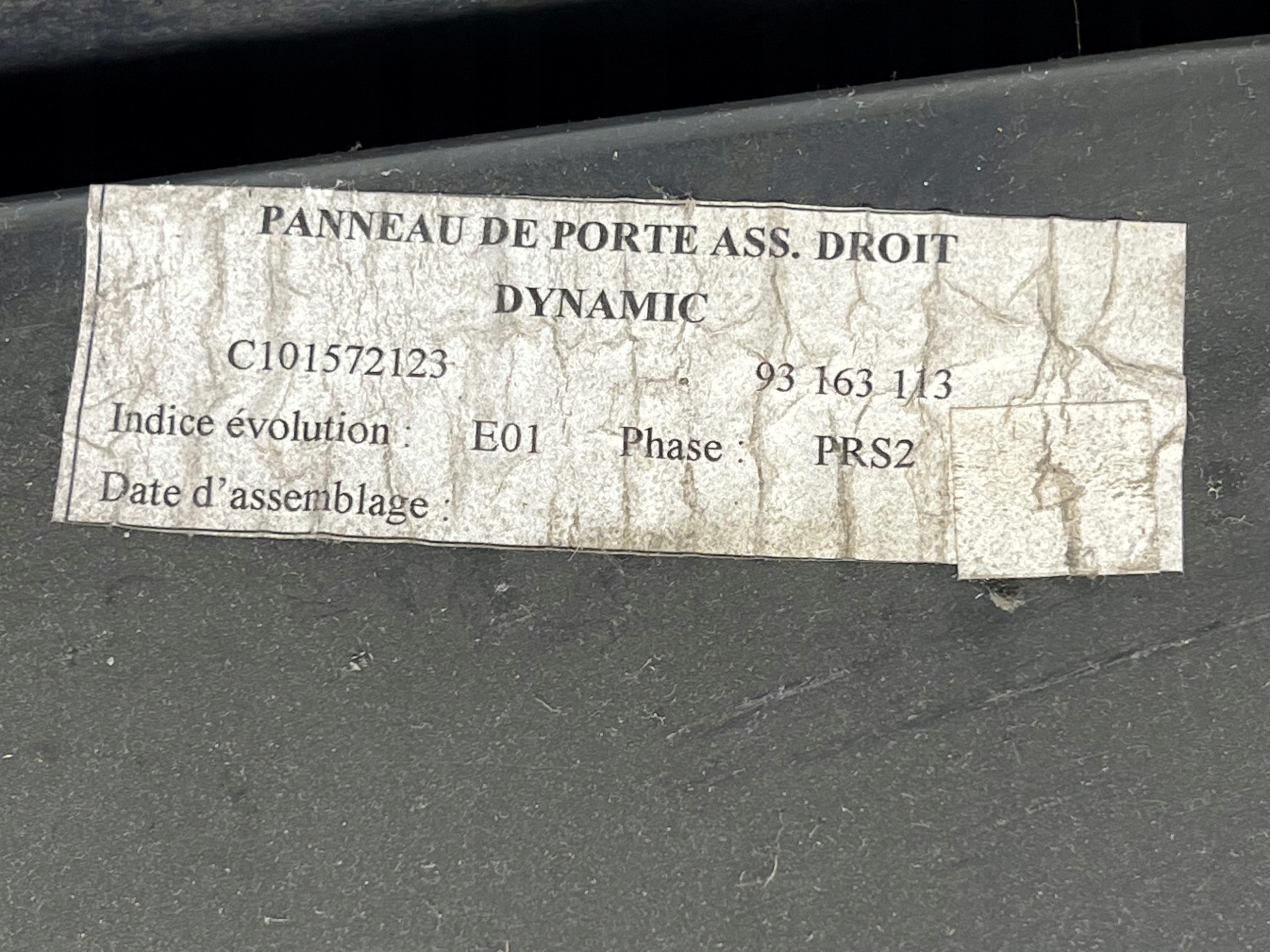 OPEL TIGRA B side upholstery door right front 3D 93163113