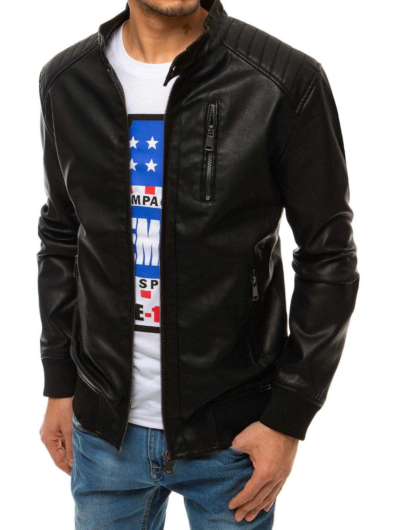

Męska Skórzana Kurtka Przejściowa tx3667 - XL