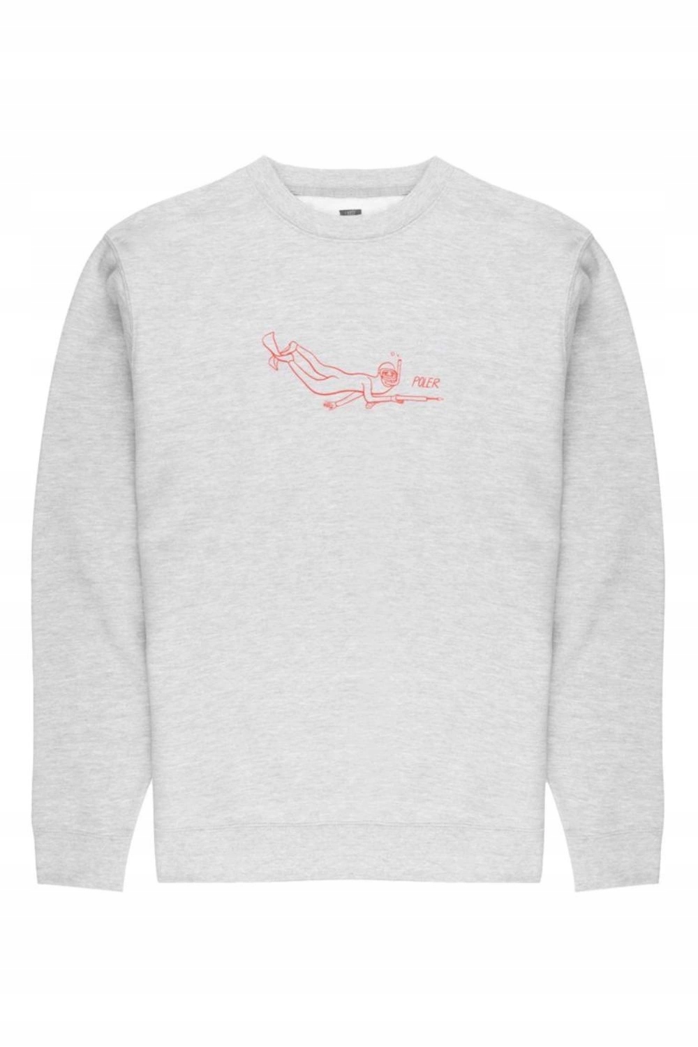 Pánská mikina šedá Poler Scuba Steve bez kapuce tepláková s potiskem vel. L