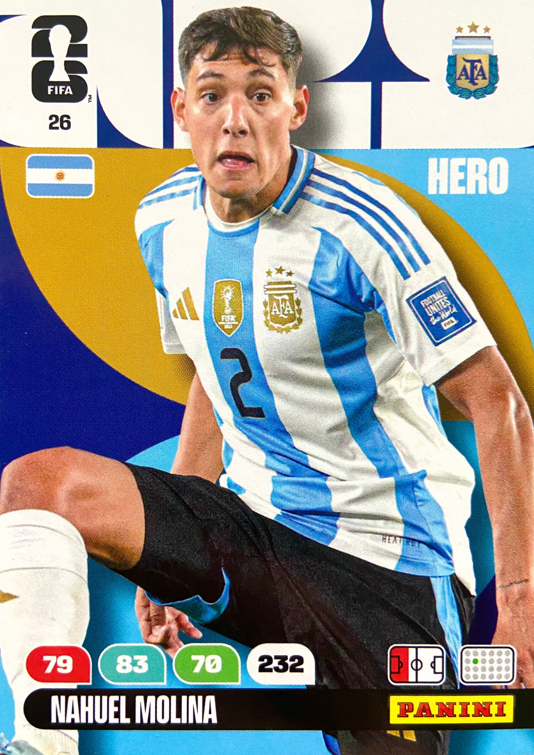 Panini Fifa World Cup 2026 karta piłkarska Hero 26 Nahuel Molina Argentyna