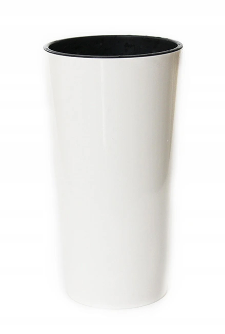 Wazon plastikowy lamela biały śr.14 wys. 26 cm