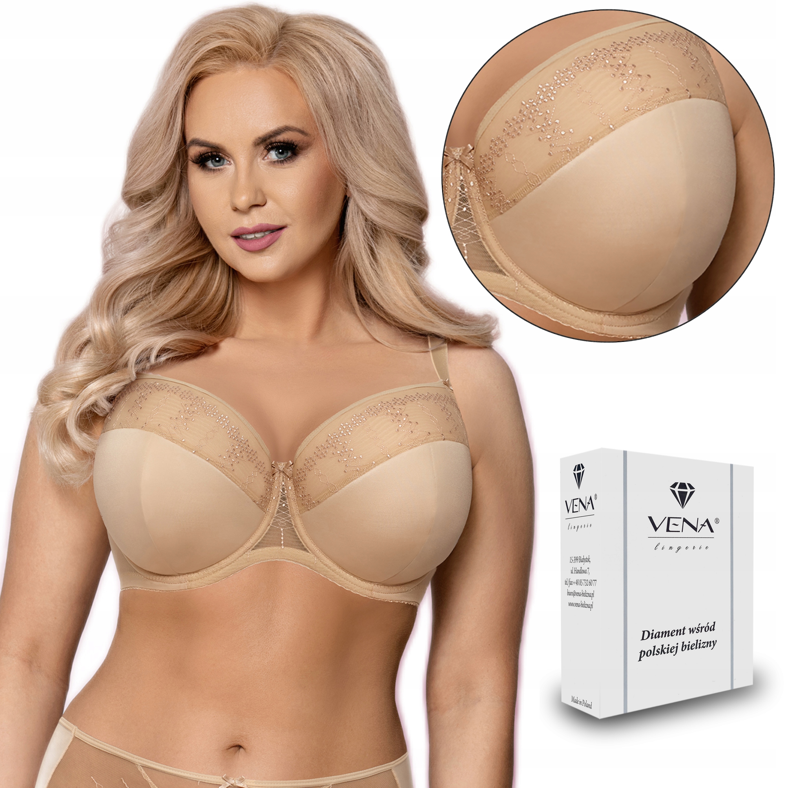 

Biustonosz usztywniany Vena VB-430 FullCup beż 95C