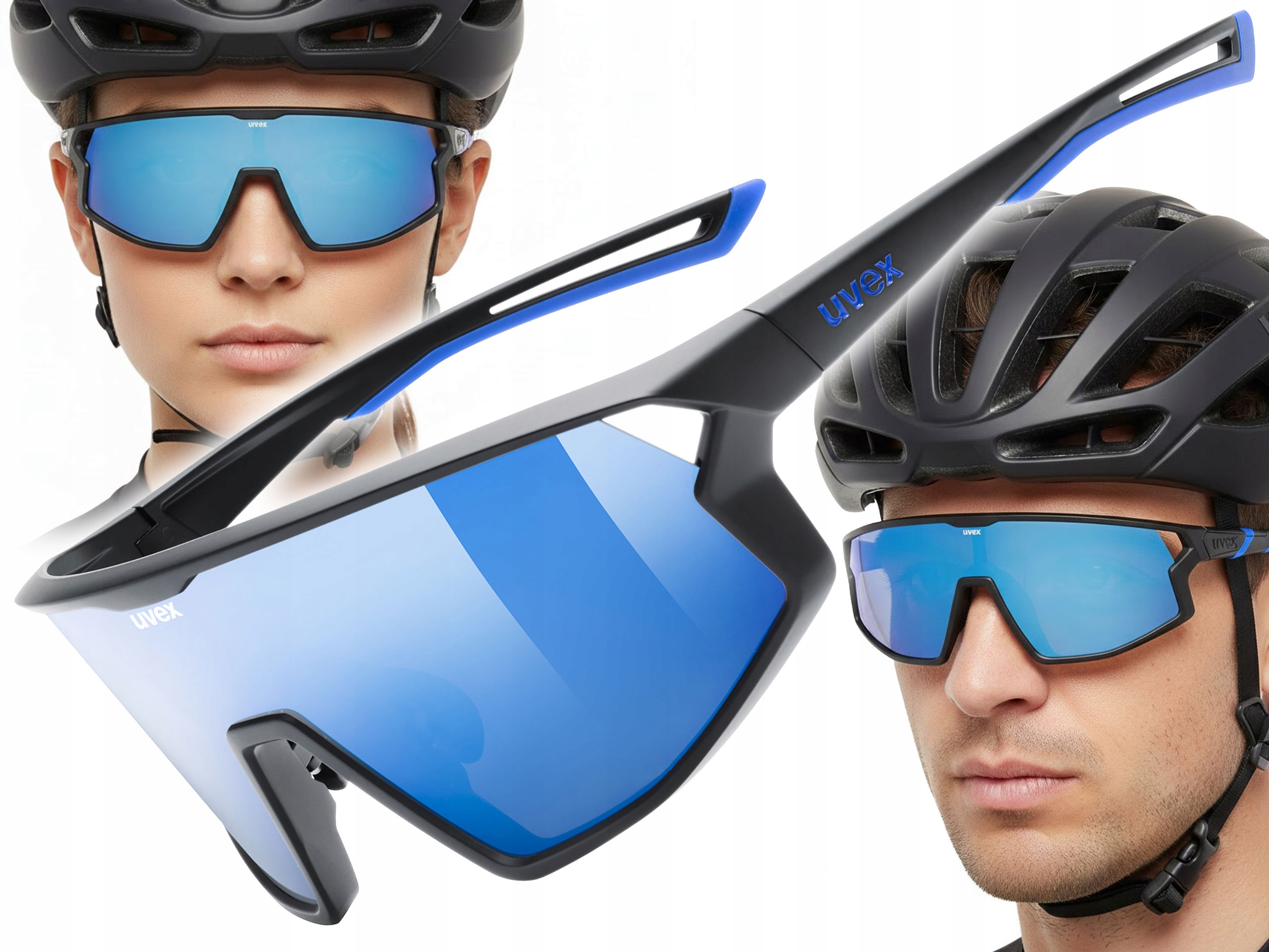 Cyklistické sluneční brýle Uvex Skyryse black matt/mirror blue (S3)