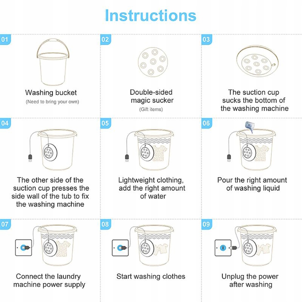MINI PRALKA TURYSTYCZNA PODRÓŻNA NA USB WIRÓWKA Maksymalny wsad - wirowanie 1 kg