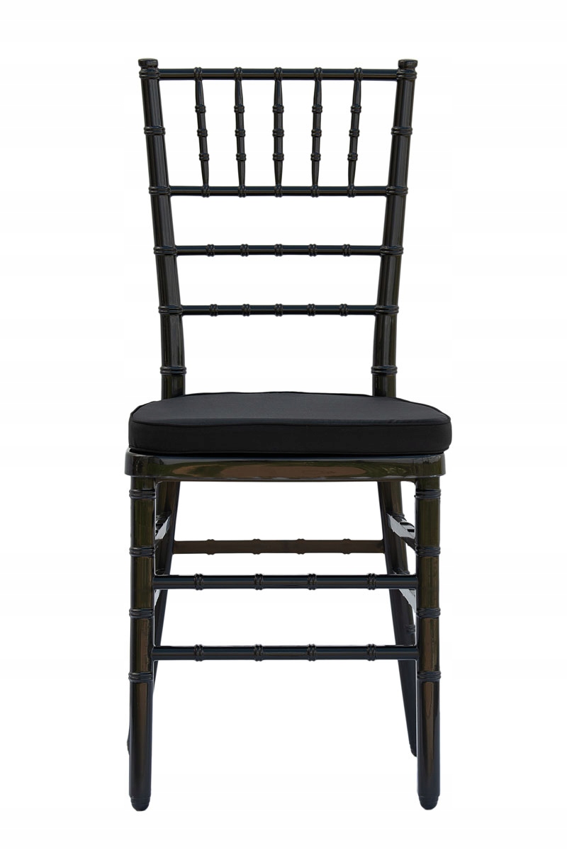 KRZESŁO BANKIETOWE WESELNE ŚLUBNE CHIAVARI TIFFANY sztaplowane czarne Wysokość produktu 92 cm
