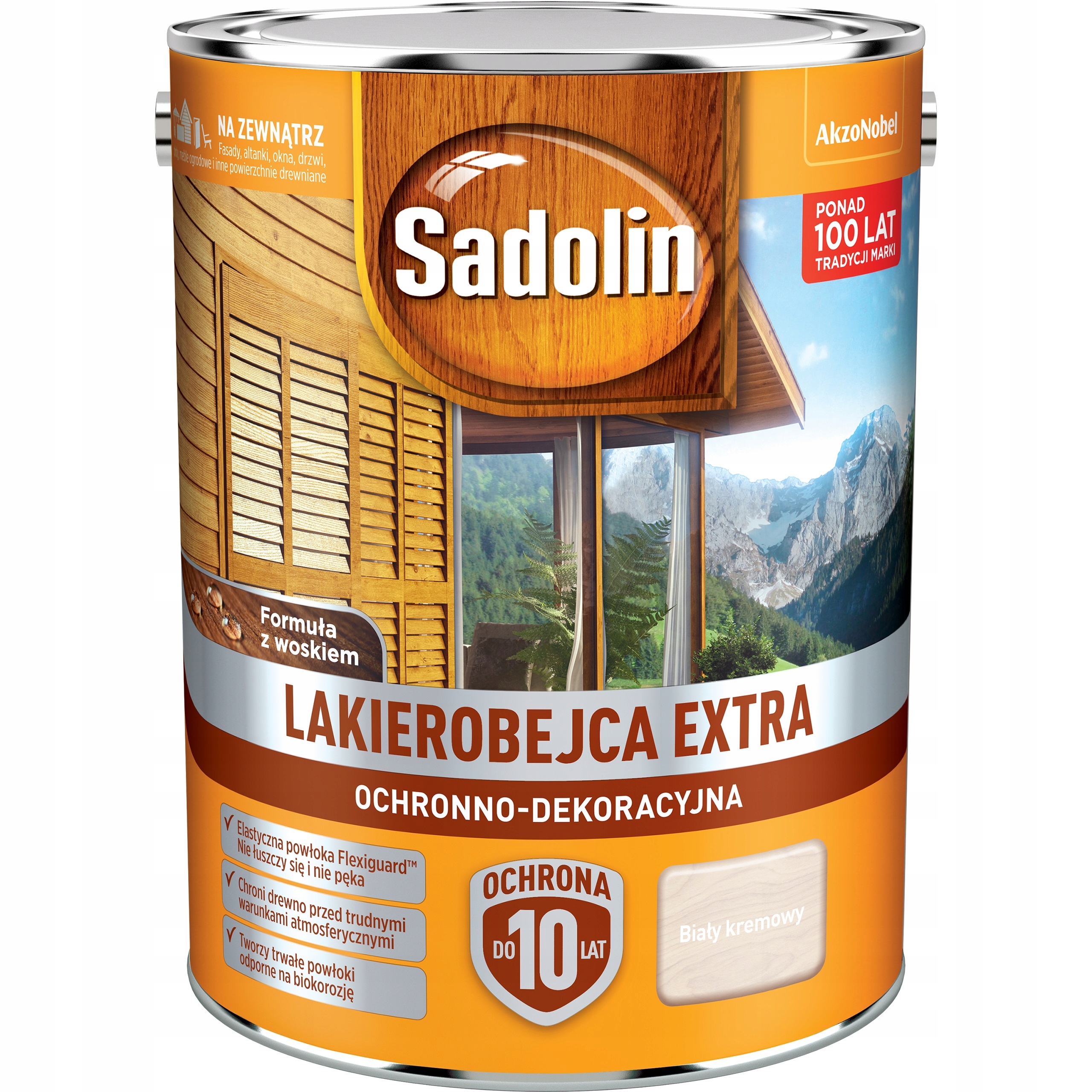 Sadolin Extra Lakierobejca Do Drewna Okien Elewacji Biały Kremowy 5L