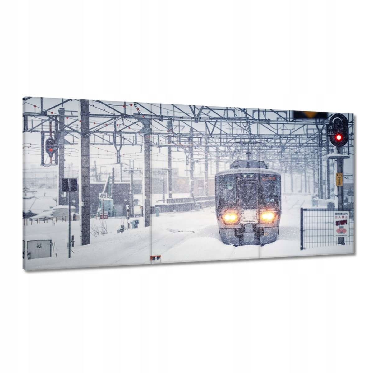 Obrazy 180x90 Vlak v snehovej búrke Zima