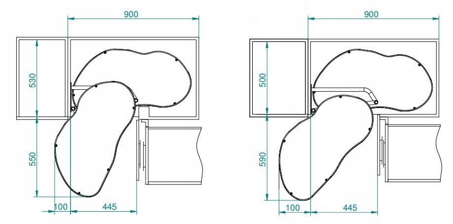 Nerka półka kosz corner OPTIMA REJS 900/500 Lewa Producent Rejs