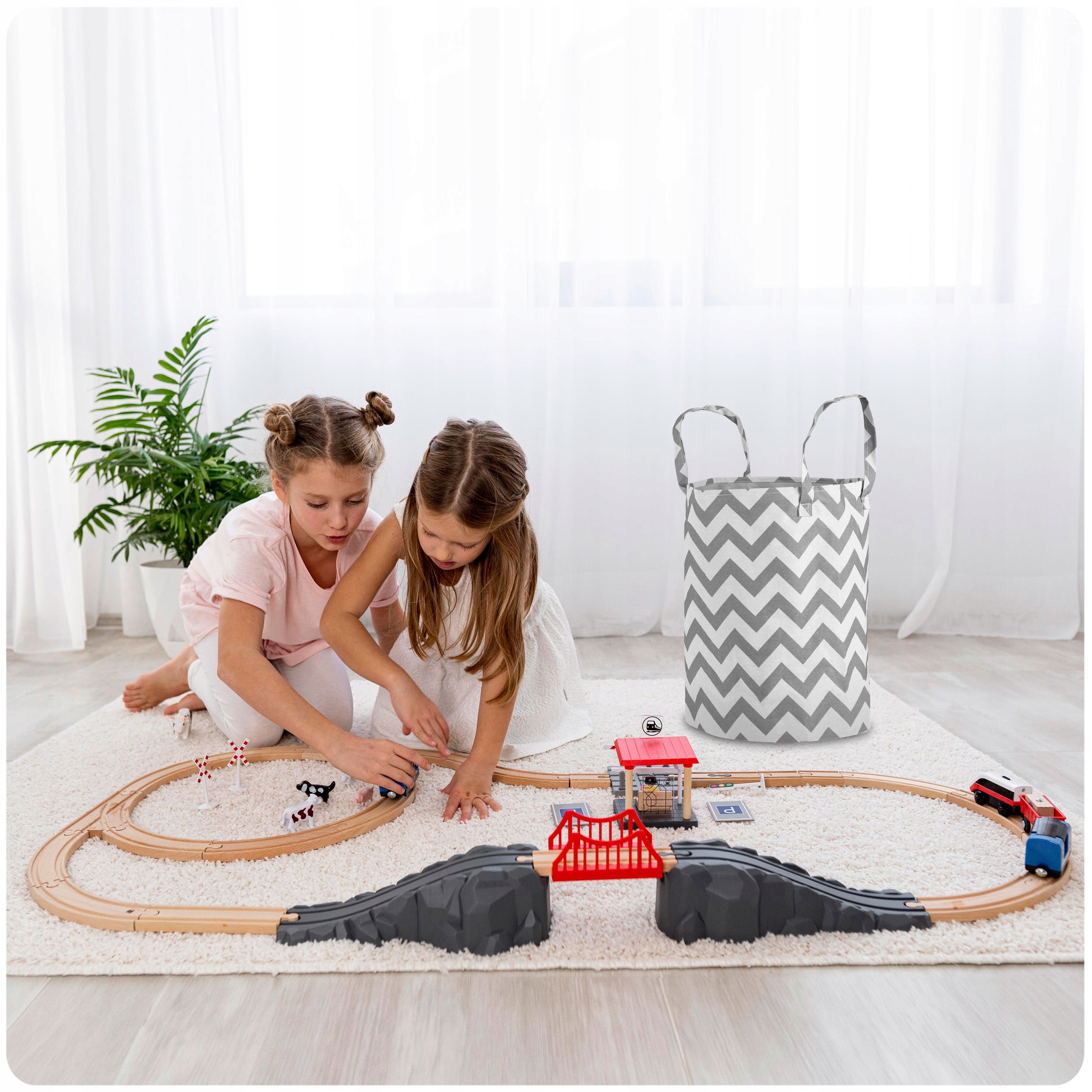 POJEMNIK NA ZABAWKI AKCESORIA TORBA KOSZ DUŻY POJEMNY MOCNY Pojemność 40 l