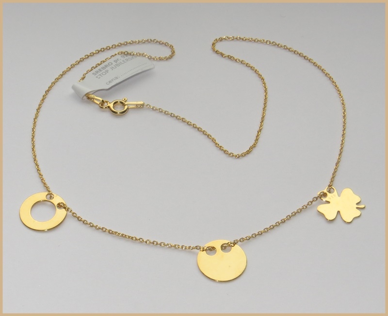 

Łańcuszek 3 zawieszki Celebrytka kółko koniczynka