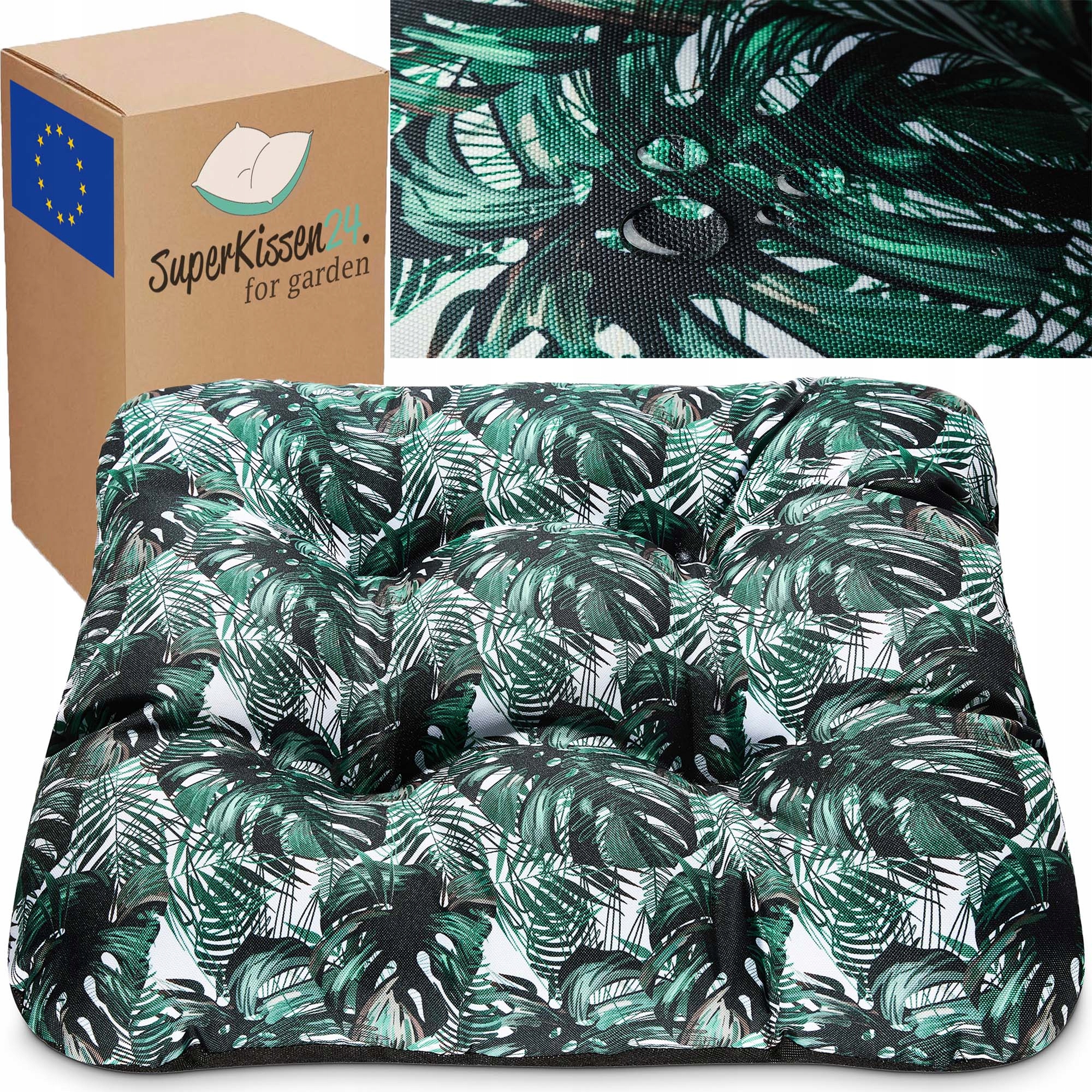 Poduszka jasiek na krzesło ogrodowe fotel wodoodporna pikowna 45x45 exotic