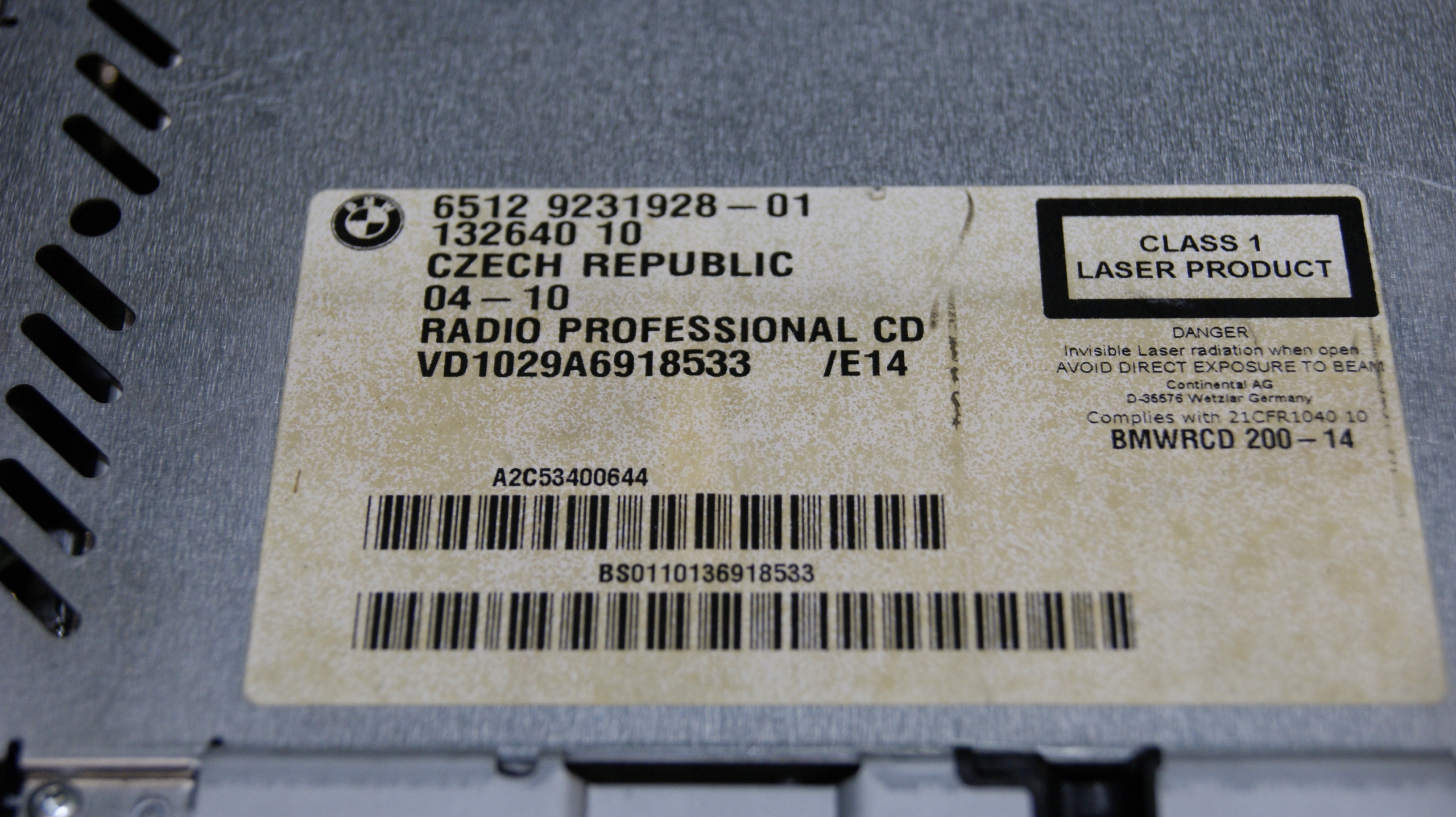 RADIO FABRYCZNE CD BMW E88 65129231928-01 BMW PROFESIONAL