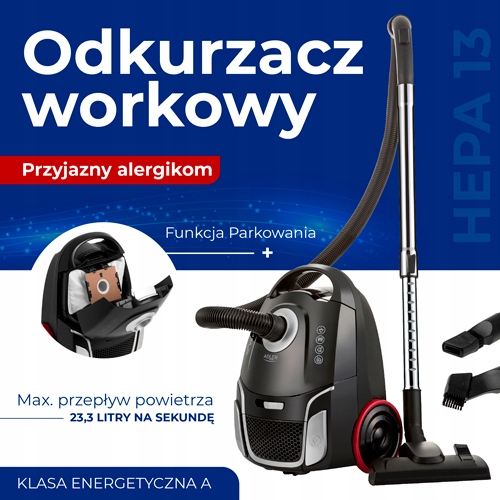 Odkurzacz workowy AD 7054 HEPA 13 dla alergików - moc 17 000 Pa