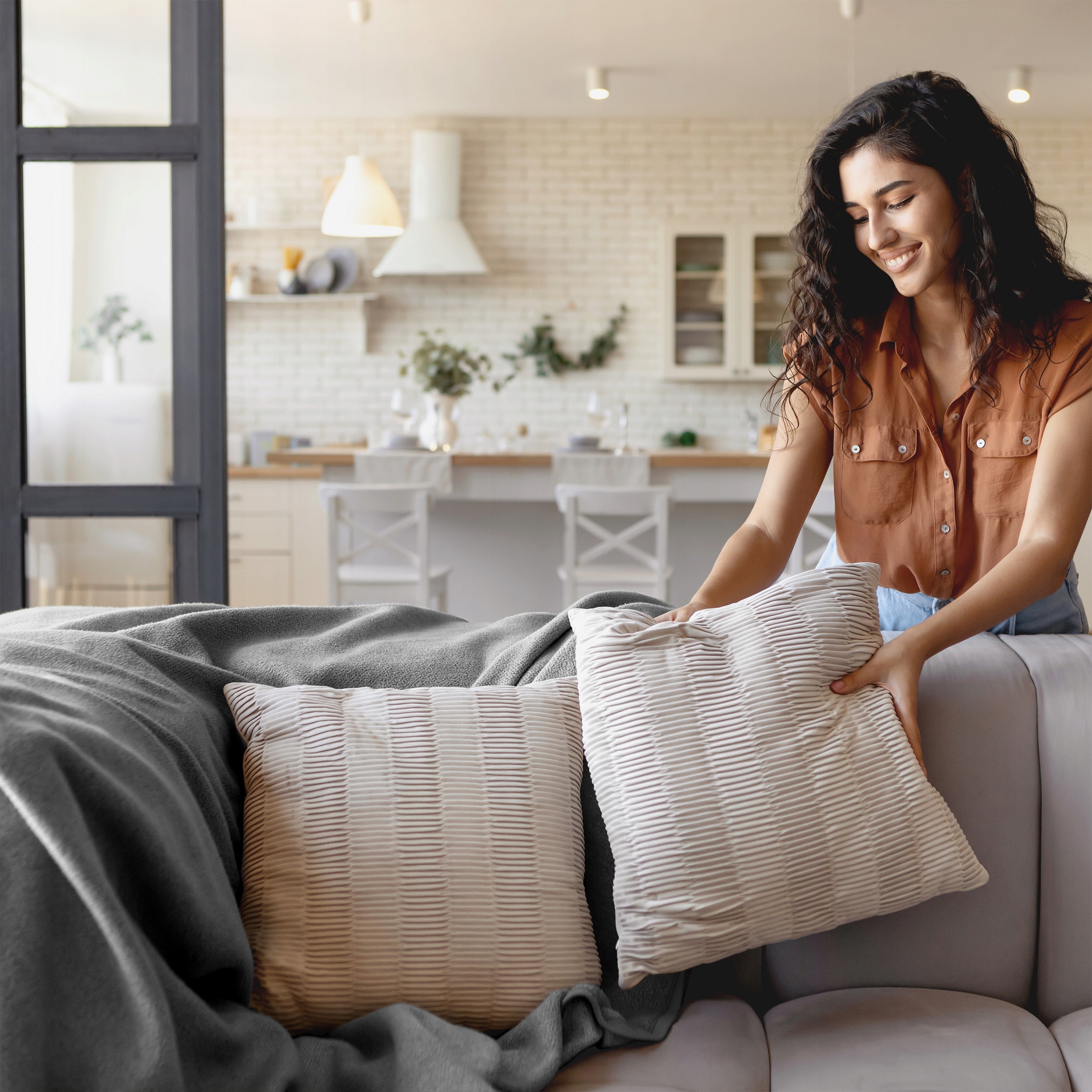 KOC NARZUTA Z MIKROFIBRY 150x200 CIEMNY SZARY Szerokość produktu 150 cm