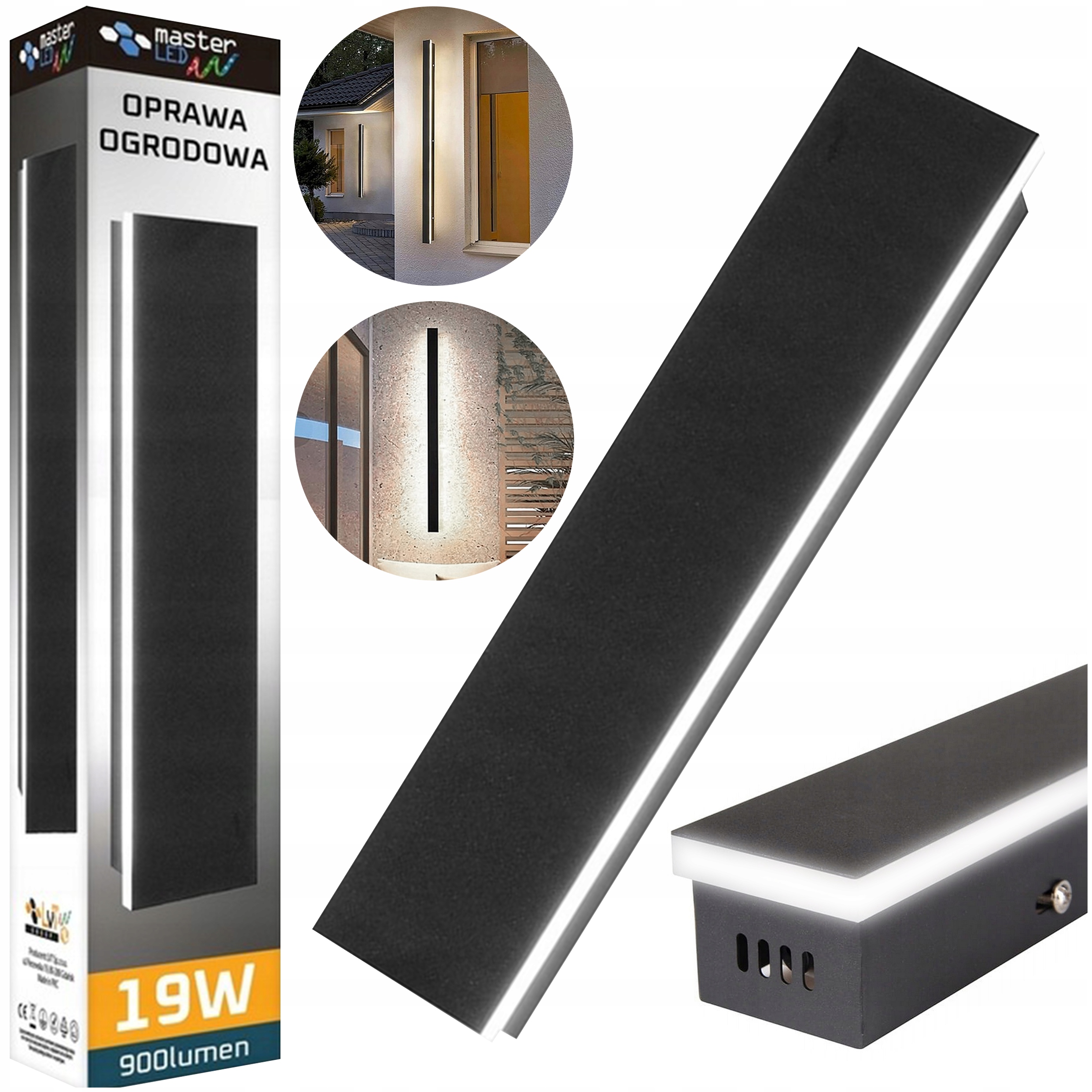 Led Nástěnná Fasádní Nástěnná Lampa Zahradní Lara 19W 60cm IP65 Venkovní