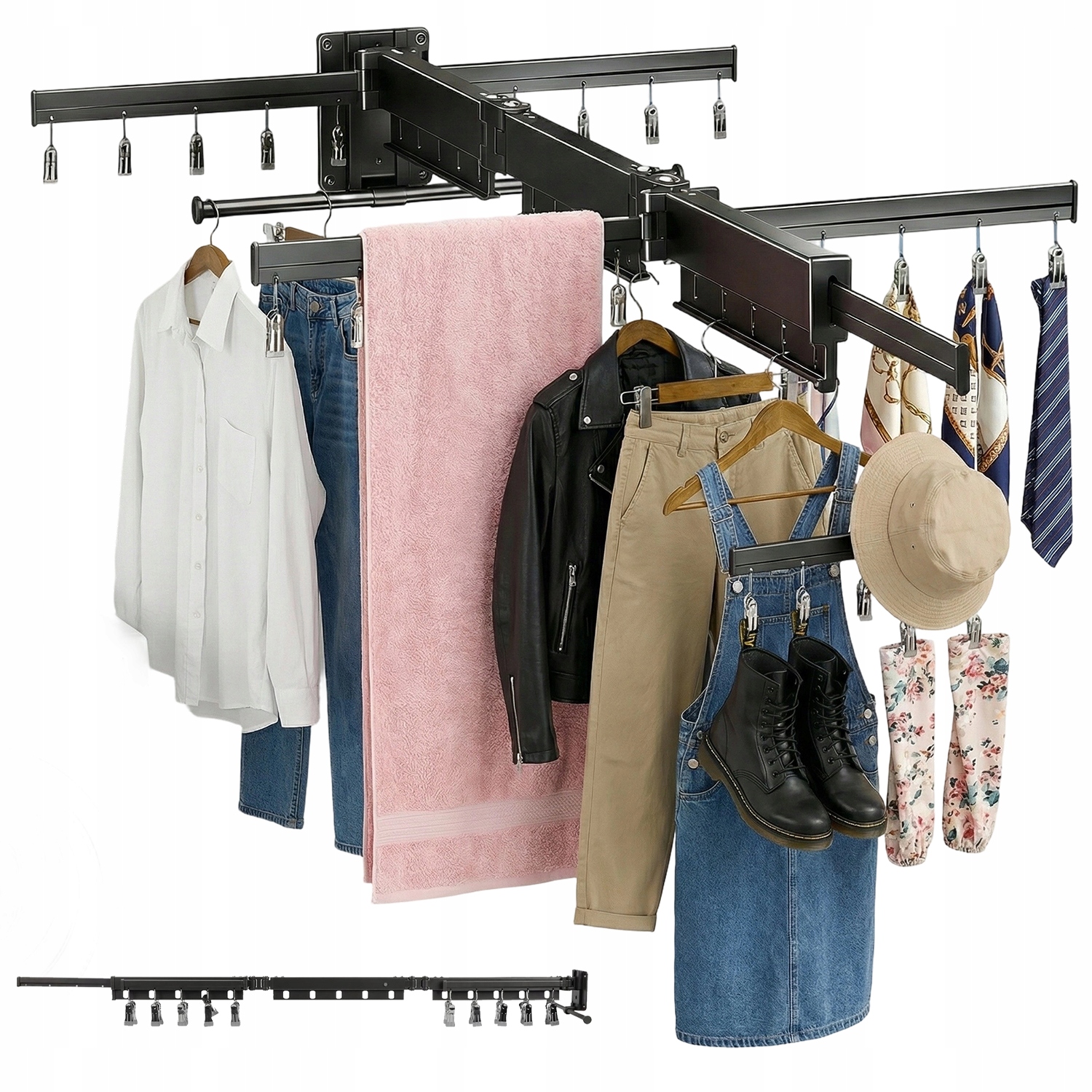 Levně Sušák S 3 Nástěnnými/balkonovými Rameny 360° Pro Malé Místnosti