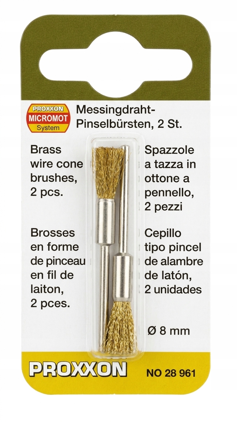 Szczotki druciane Proxxon 8mm pędzlowe mosiądz [2 szt.]